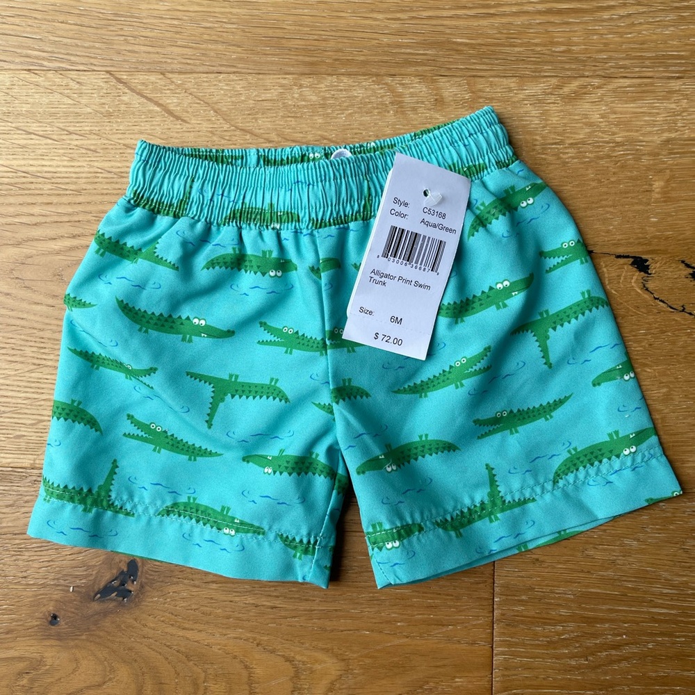NWT - FLORENCE EISEMAN - Alligator Print Swim Trunk - 3-6m